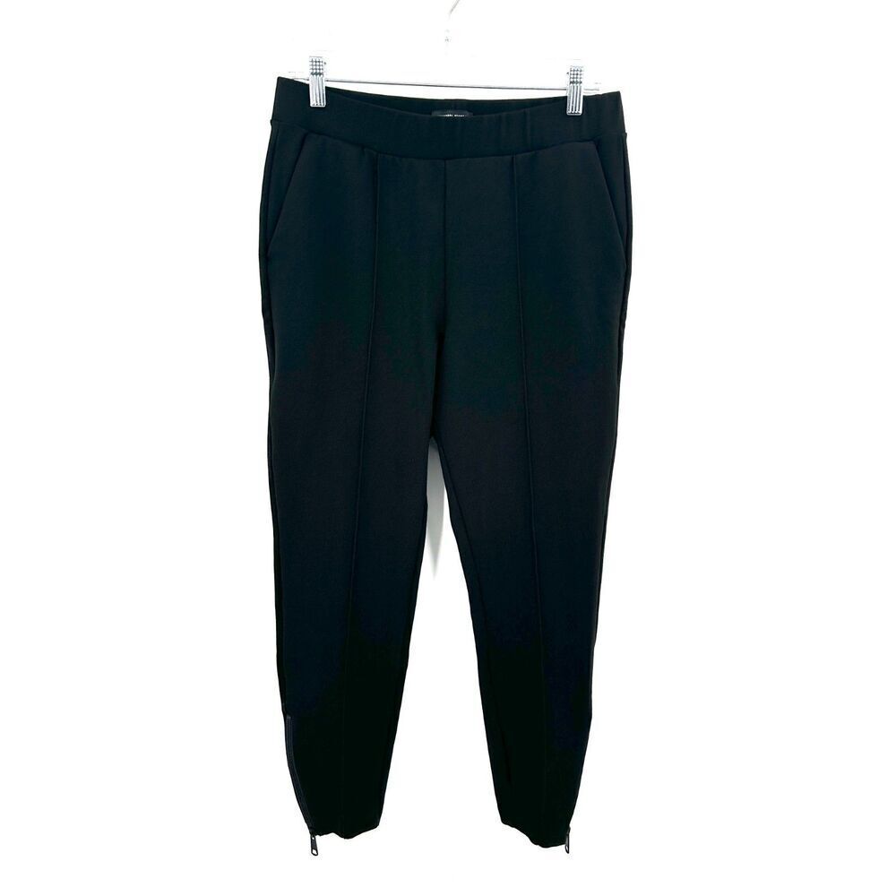 UNIVERSAL STANDARD Women's Black Ponte Ankle Zip Slim Fit Pull On Dress Pants 10